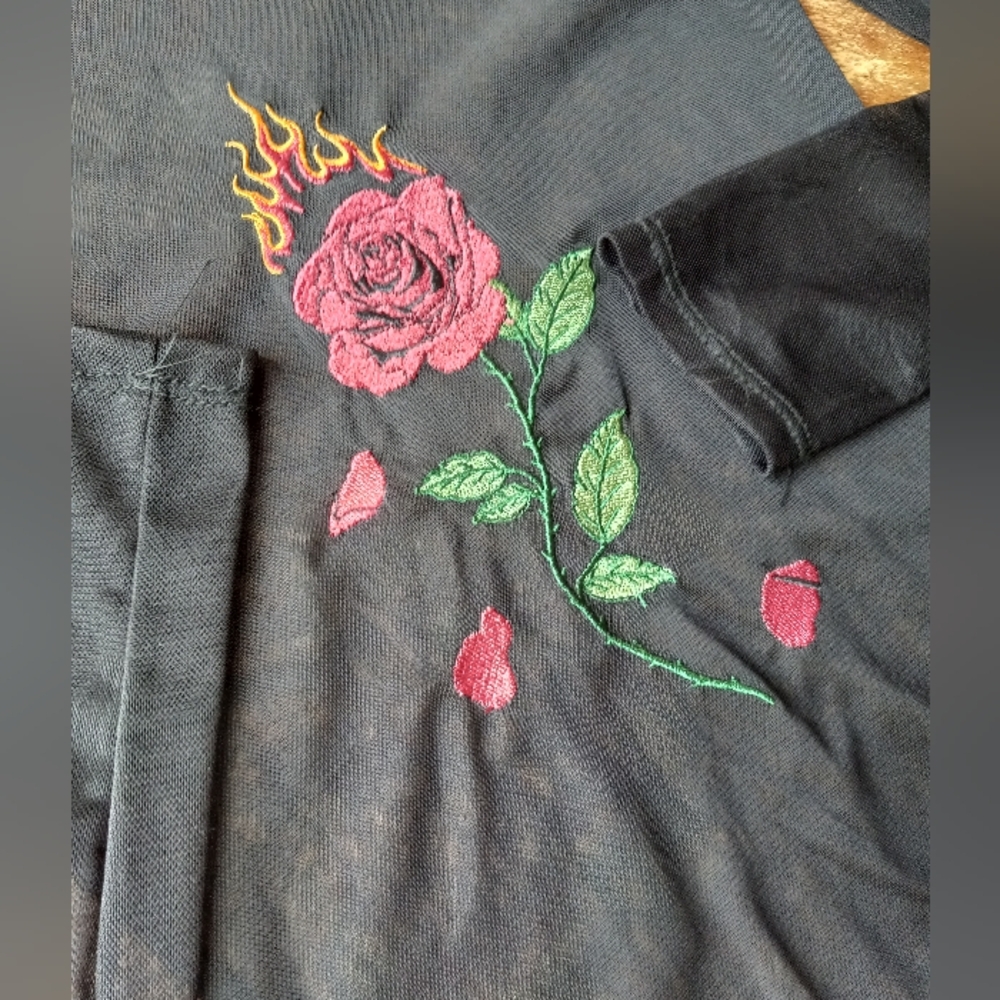 πGoth Sheer Mesh Long Sleeve Crop Top!!!! - Picture 9 of 10